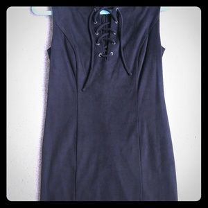 1.state womens size 6 faux suede black dress